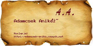 Adamcsek Anikó névjegykártya